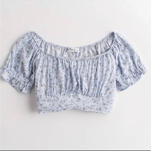 Girls Puff-Sleeve Off-The Shoulder Crop Top